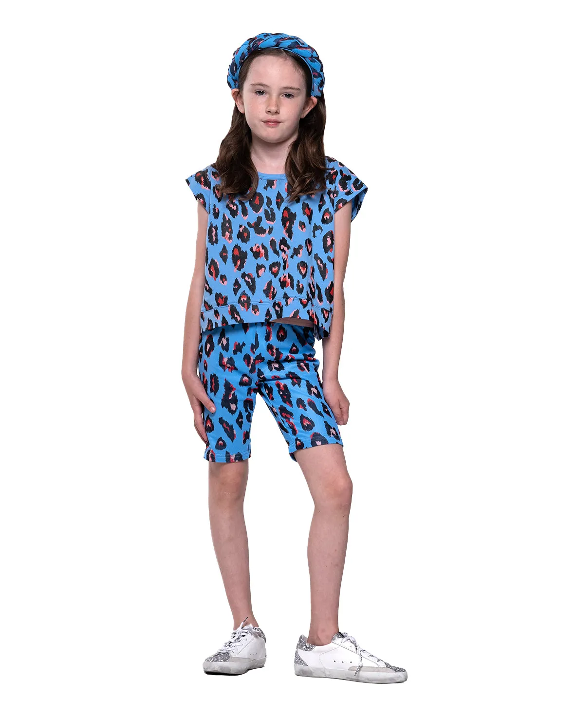 The Girls Club Leopard Print Biker Shorts