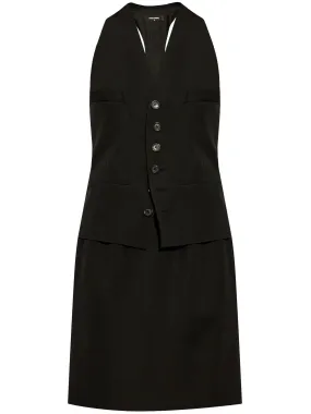 V-neck wool dress