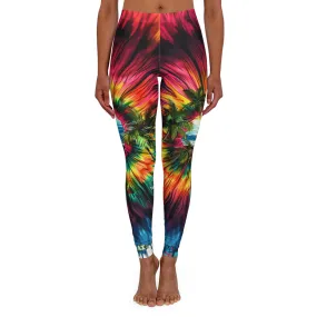 Women's Casual Spandex Leggings (AOP) Psychedelic Tropical 001